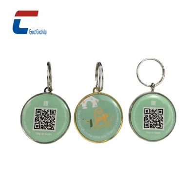 China NFC& Programmable QR Free Samples Pet Tracking Waterproof Epoxy Metal NFC Pet ID Collar Tag NFC Smart Dog Tag Metal QR for sale