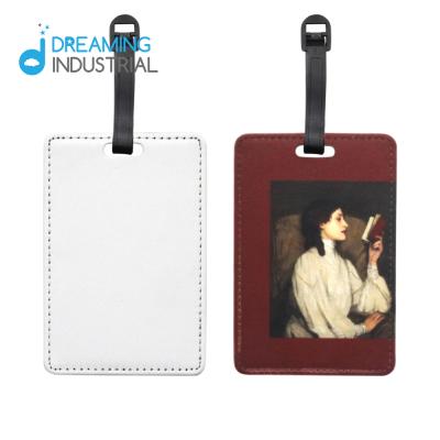 China Polyester Sublimation Rectangle Luggage Tag Travel Baggage Name Tag for sale