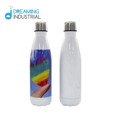 China 500ML Sublimation Sustainable Blank / Sliver Stainless Steel Thermal Coke Bottle for sale