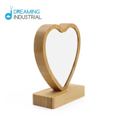 China Wood Sublimation Photo Frame Heart Shape Wooden Frame For Wedding Decoration for sale