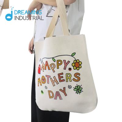 China Fashion Blanks Sublimation Bag 36*39cm Tote Bag Custom Canvas Shopping Bag For Sublimation for sale