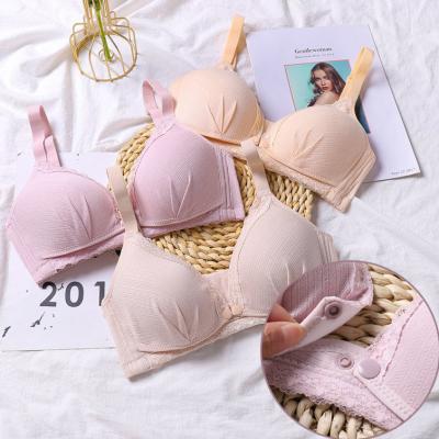 China Breathable Women Maternity Bra Nursing Bust Bra Front Open Cotton Maternity Nursing Support Feeding Bra for sale