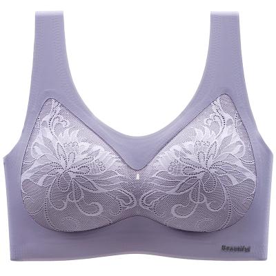 China New Style Full Cup Big Size QUICK DRY Thin Lace Wire Free Comfortable Women's Bra for sale