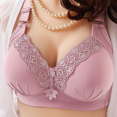 China Woman Stockings Lot High Quality Antibacterial Cheap Women's Comfort Lace Up Full Cup Plus Size Bra for sale