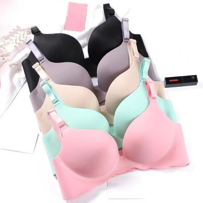 China Antibacterial Girls Shape Simple Solid Color Push Up Bra Wireless Comfort Women Seamless Bra for sale