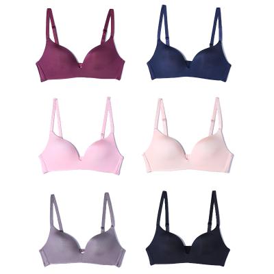 China Dropshipping Antibacterial Girls Shape Simple Solid Color Push Up Bra Wireless Comfort Women Seamless Bra for sale