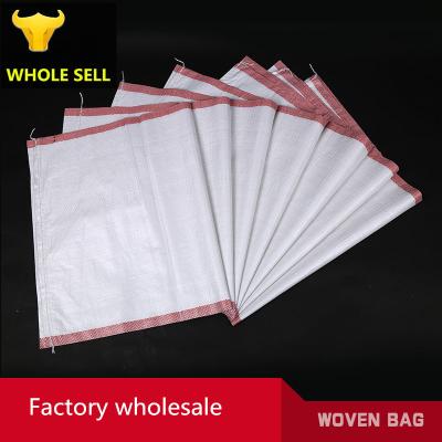 China 2021 New Good Quality 5kg 25kg 50kg 100kgs Recyclable Warm White Polypropylene Woven Sack With Red Side For Sugar Salt Corn Rice Flour Bag for sale