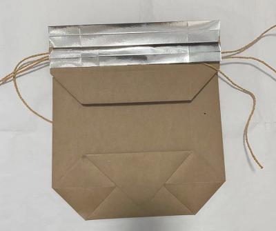 China Recyclable Rice Bag Kraft Paper Bag Flat Bottom Japanese Twine Tie With Big Square Window For Rice Vegetables for sale