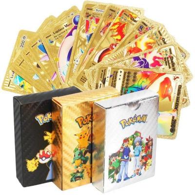 China PVC 55 Pcs/Spanish Black Silver Venusaur Vamx Box Gold Pokemoned Cards Tcg Box Desktop Booster Gold Push Monday Trading Cards for sale