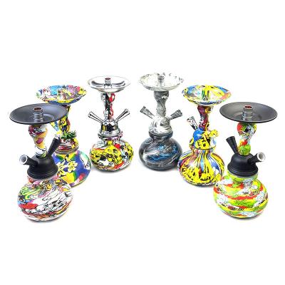 China Durable Double Tube Color Mini Hookah Small Shisha Box Cheap Hookah Set Glass Disposable Pumpkin Hookah Barrel for sale