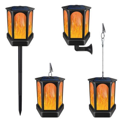 China Outdoor Solar Powered Garden Street Light Lamp Pathway Landscape Flame Flame Garden Light for sale