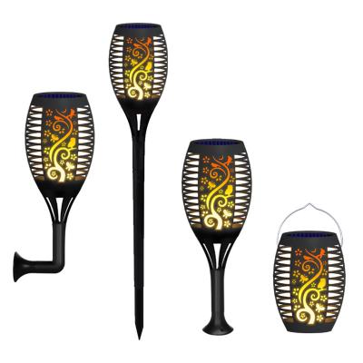 China Residential Creative Design 14pcs Led Chips Landscape Dancing Flame Lamp LED Solar Motion Lights Outdoor Garden Lamp for sale