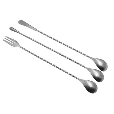 China Sustainable barspoon different style premium stainless steel retro process bar stirrer for sale