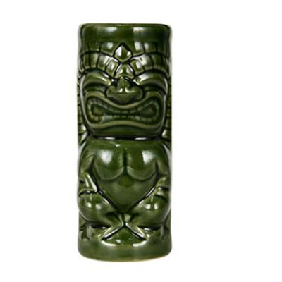 China Sustainable Tiki Relief Totem Mug Bar Ceramic Cocktail Cup Mug for sale