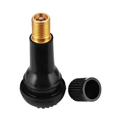 China Easy And Convenient To Install Factory Direct Supply TR413 Rubber Snap-in Tire Valve Stem Brass Aluminum Alloy Snap-in Car Tire Tubeless Valve Stem for sale