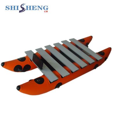 China Speed ​​Racing CE Aluminum Floor Inflatable Catamaran Boat For Sale for sale