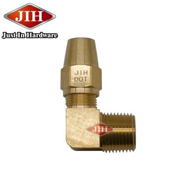 China NPTF Air Brake Male 90 Elbow OD x MALE SAE DOT Air Brake Brass Fittings TUBE For Copper Tube AB269 for sale