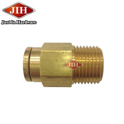 China C36000 Brass Nylon Push On Male Connector Fittings By DOT/SAE, Push To Connect Fittings For SAEJ844 Nylon Tube for sale