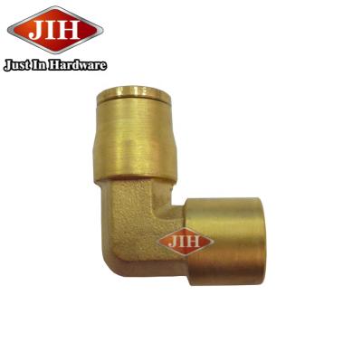 China Conector Thrust Push In 90 Degree SAE DOT Air Brake Brass Fittings MALE TUBE OD X NPTF Female Elbow For Nylon Tube Equal for sale