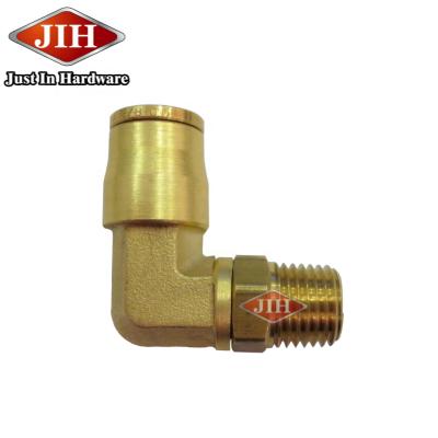 China Connect Hoses Push To Connector Push In Male Swivel Elbow 90 Degree MALE SAE DOT Air Brake Brass Fittings For Nylon Tube Push On QCAB for sale