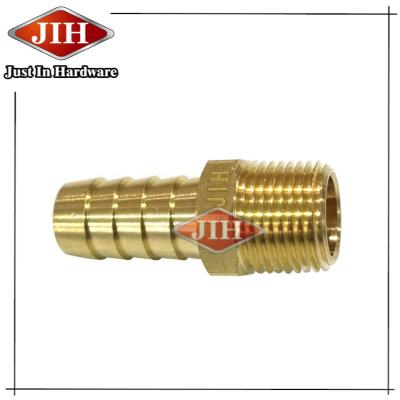 China Barb Hose Adapter Brass Pipe to Barb, Hose Barb Male Connector, Straight Hose Barb Lock Fitting for sale