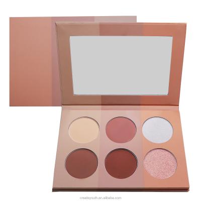 China Sunscreen Matte Shimmer Blusher Peach Face Cheek Blush Highlighter Bar Powder Makeup Contour Palette Blush Private Label for sale