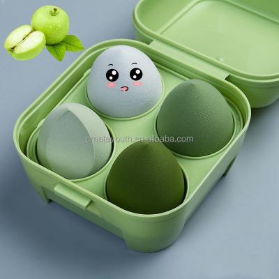 China Lady Beauty Makeup TOOLS Makeup Eggs 4 Pcs Set With Plastic Box Packing for sale