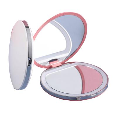 China Lighted Led Light Double Sided Makeup Mirror With Magnification for sale