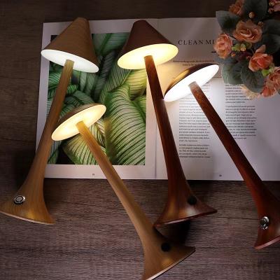 China Modern Wooden Grain Rechargeable Fashion Multicolor Table Lamp for sale