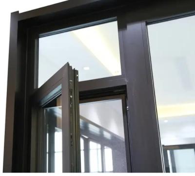 China Thermal Insulation Double Aluminum Casement Doors  Tempered Glass for sale