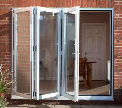 China Thermal Insulation Aluminum Glass Folding Door Soundproof Modern Bi Folding Door for sale