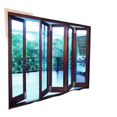 China Thermal Insulation High Quality New Style Anthracite Grey Warm Core Aluminum Patio Exterior 12 Feet Vistafold Sliding Bifold/folding Glass Doors for sale