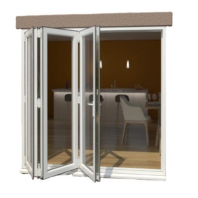 China Thermal Insulation Interior Soundproof Double Glass Aluminum Doors Aluminium Bifold Patio Folding Glass Doors Outswing Energy Efficient Bifold Door for sale