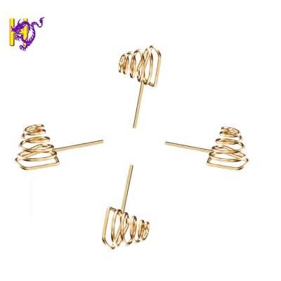 China 2021 HEZHI OEM High Precision Custom Conical Spring Gold Plated Battery Contact Steel Springs for sale