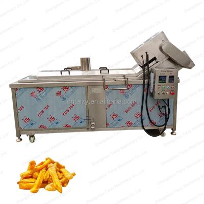 China Frying Snacks Gas or Continuous Electric French Fries Fryer Peanut Frying Machine for sale