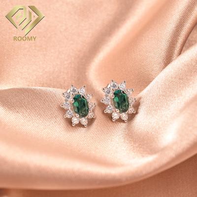 China FASHIONABLE Unique Green Female Jewelry Fork Setting Earring Earring for sale