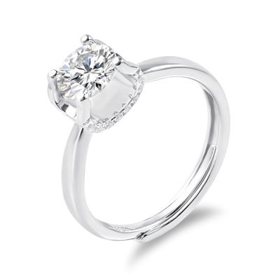 China CLASSIC round cut moissanite 1ct 6.5mm jewelry ring moissanite diamond ring for sale