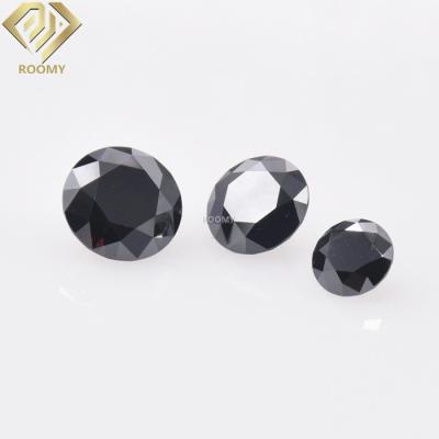 China High quality high temperature resistance hot sale round shape moissanite loose black gemstone for moissanite jewelry for sale