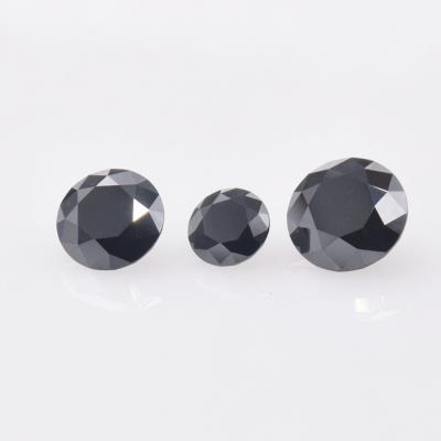 China Wholesale high quality high temperature resistance synthetic black round 3A diamond cut loose gemstone moissanite jewelry gemstone for sale