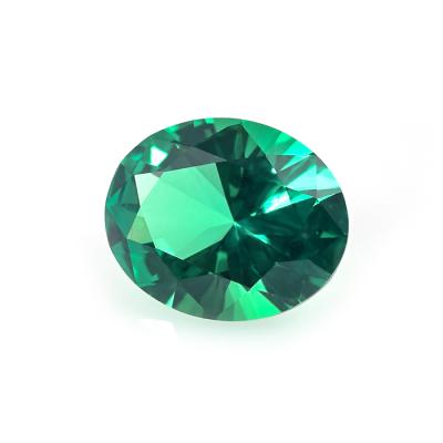 China Star Customized Size 8X10mm Oval Cut Hydrothermal Emerald for sale