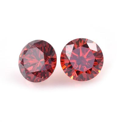 China High Temperature Resistance Cheap Price Selling Lab Grown Round Red Garnet CZ Stones for sale