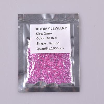 China High Temperature Resistance Hot Sale Lab 2mm Fray Round Rose Gemstone Pink Ruby for sale