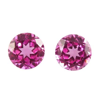 China High Temperature Resistance Loose Round Shape Diamond Lab Grown 2# Pink Red Gemstone for sale