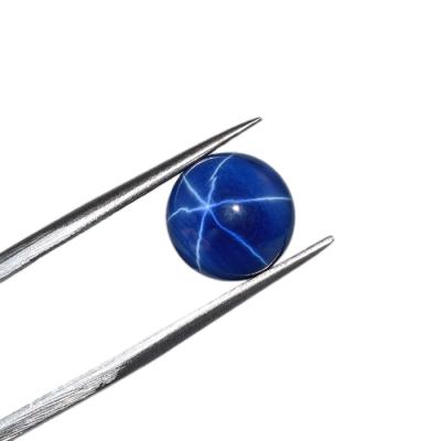 China High Temperature Resistance Blue Sapphire Cabochon Flat Back Lab Created Star Sapphire for sale