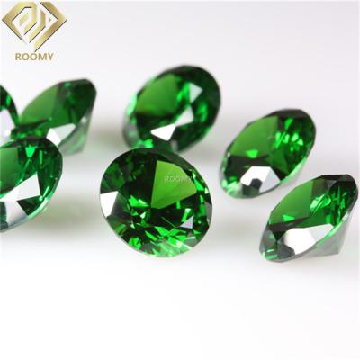 China High Quality High Temperature Synthetic Hydrothermal Green Gemstone Resistance Color Quartz Loose Stone Quartz Jewelry for sale