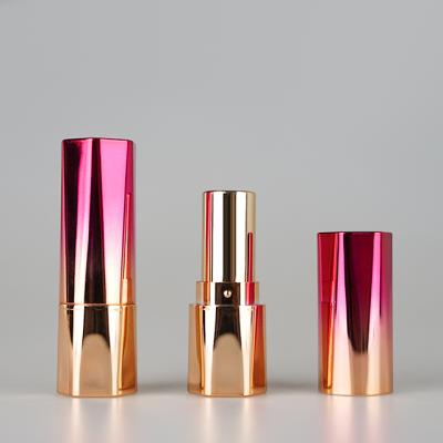 China Low MOQ 12000 Pcs Cosmetic Unique Shape Lipstick Tube In Stock Luxury Gold Lipstick Tube Empty Lip Balm Tube for sale