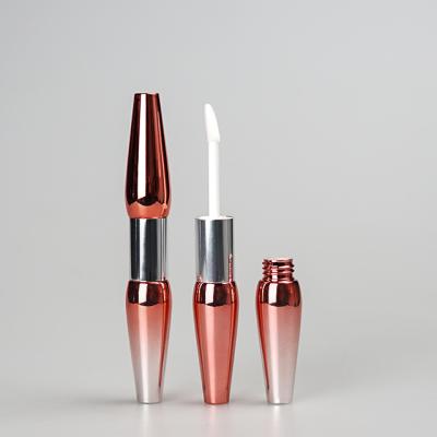 China Cosmetic Private Label Lip Gloss Lipstick Lip Balm Double Aluminum Luxury Tube for sale