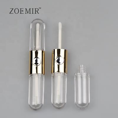 China Lip Gloss Tube Gold PETG Cosmetic Empty Lip Gloss Container With Wand Lip Gloss Tube Gold PETG Cosmetic Empty Lip Gloss Container With Wand for sale