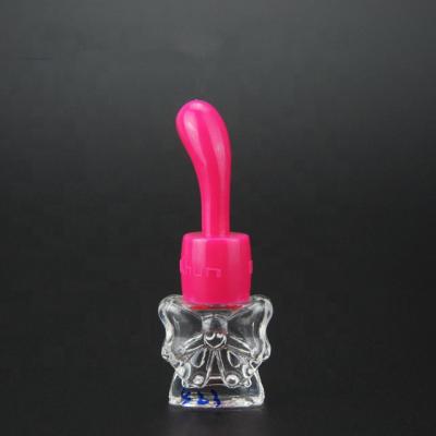 China Personal Care Cosmetic Cute Pink Glass Bottle Nail Polish Special Design Cartoon Nail Polish Bottle/Jar for sale