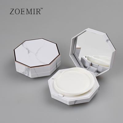 China Recycled Luxury Marbling Cosmetic Containers Powder Hexagon Packaging Containers Empty Compact Powder Box Powder Materials Cosmetic Case for sale